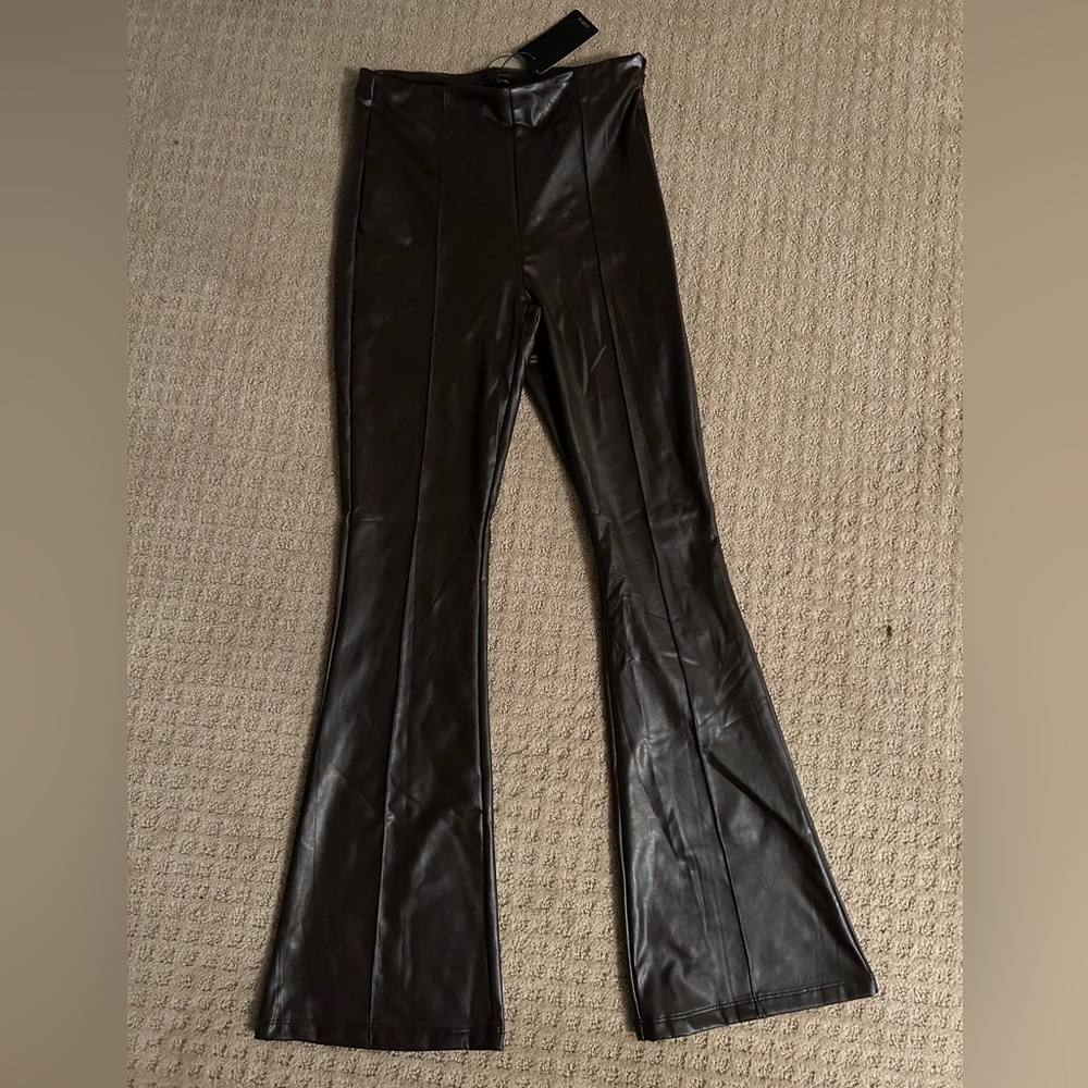 Leather flare pants (vegan)